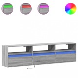 Cumpara ieftin Comoda TV de perete cu lumini LED, gri sonoma, 180x31x45 cm