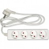 Prelungitor cu impamantare, 4 locasuri, lungime 1.5 m, Alb, 1.5 mmp, 10A, Oem