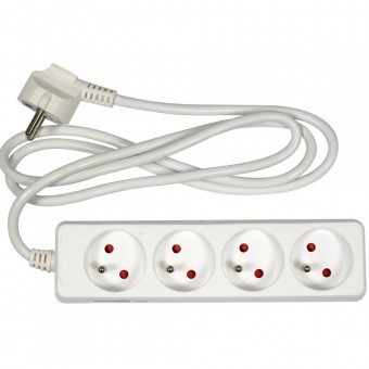 Prelungitor cu impamantare, 4 locasuri, lungime 1.5 m, Alb, 1.5 mmp, 10A foto