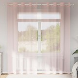 VidaXL Perdele Voile cu Oelii 2 buc Roz deschis 140x245 cm