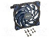 Ventilator 120x120x15mm, 12V DC, Akasa - AK-FN122-BL
