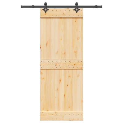 Ușă glisantă cu set de feronerie 80x210 cm, lemn masiv de pin foto