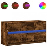 Cumpara ieftin Dulap TV cu LED, stejar fumuriu, 100x34x50 cm, lemn prelucrat