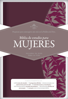 Rvr 1960 Biblia de Estudio Para Mujeres, Vino Tinto/Fucsia Simil Piel foto