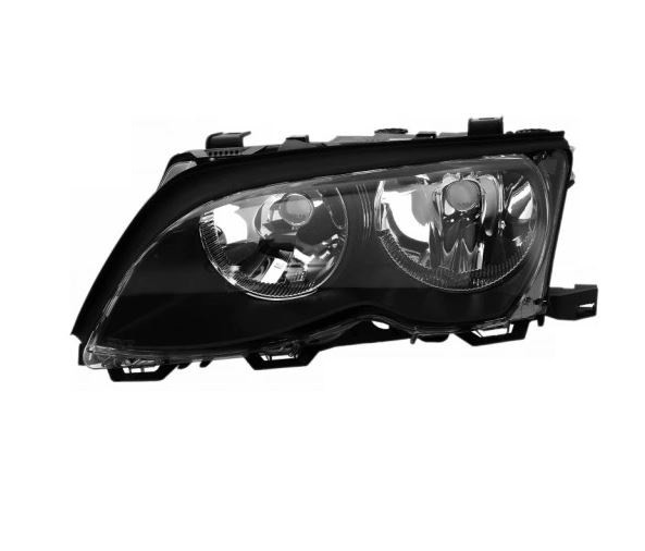 Far Bmw Seria 3 (E46), Sedan/Combi,10.2001-06.2005, Zkw Type, partea Stanga, tip bec H7+H7+W5W; electric; reflector negru; cu motor, DEPO