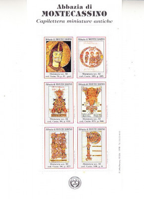 D12 - piesa filatelica - Abatia Montecassino - bloc filatelic foto