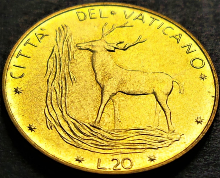 Moneda 20 LIRE - VATICAN, anul 1972 * cod 5285 B - Papa Paul VI-lea = UNC