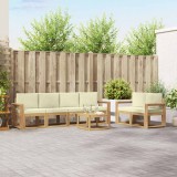 vidaXL Set de canapele de exterior cu pernă 7 pcs Alb și crem 3387284