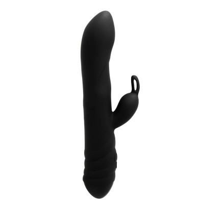 Vibrator Rabbit Vibrating&amp;amp;Rotating Silicon USB Negru 23 cm foto