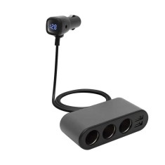 Distribuitor auto 12V /24V 3 prize 80W + 2x USB 3.4A + Voltmetru SAL SAU80W