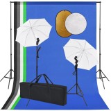 Cumpara ieftin Set studio foto cu lampi, umbrele, fundal si reflector