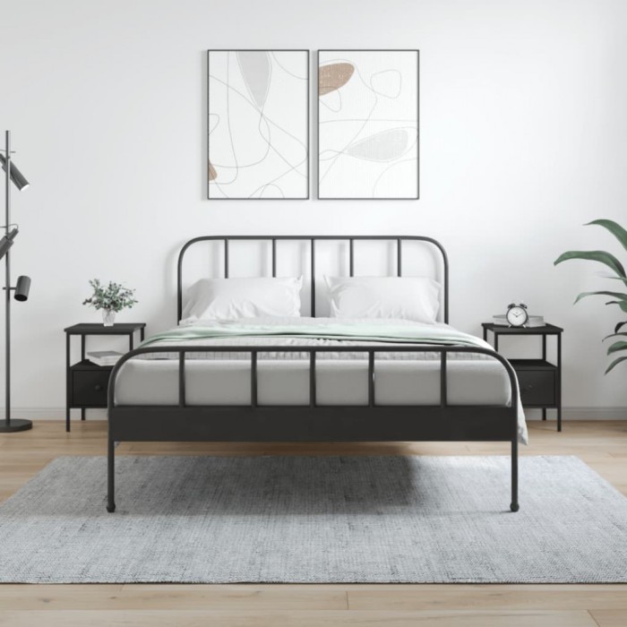 vidaXL Noptiere, 2 buc., negru, 34x36x50 cm, lemn compozit
