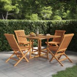 Cumpara ieftin Set mobilier de exterior pliabil, 5 piese, lemn masiv de tec