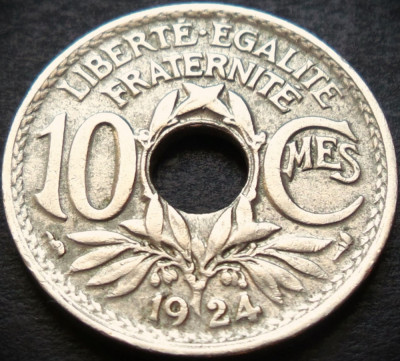 Moneda istorica 10 CENTIMES - FRANTA, anul 1924 * cod 2500 foto