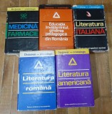 5 vol. seria "Dictionar Cronologic" (Literatura romana, italiana, americana, Medicina Farmacie, Educatie Invatamant Gandire Pedagogica Pedagogie)