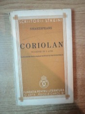 CORIOLAN , TRAGEDIE IN 5 ACTE de SHAKESPEARE , Bucuresti 1940 foto