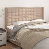vidaXL Tăblie pat cu aripioare, cappuccino,183x16x118/128 cm piele eco 3119687