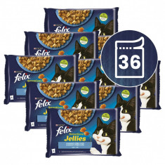 FELIX Sensations Jellies pliculețe, selecție delicioasă de pește în gelatină 36 x 85 g