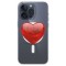 Husa personalizata apple iphone 14 pro max, magsafe, rose heart