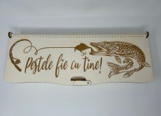 Cutie pentru pescuit din lemn,gravata la laser