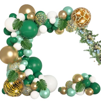 Set arcada baloane decorative Jungle Safari din 91 piese, aranjament pentru petrecere, calitate latex Extra, Verde foto