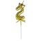 Lumanare pentru tort cifra 2, model coroana, gold, flippy, party