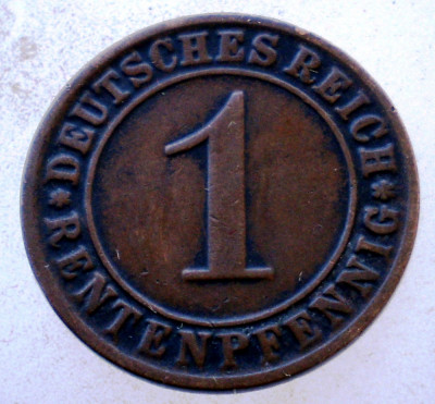 7.676 GERMANIA WEIMAR 1 RENTENPFENNIG 1924 D foto