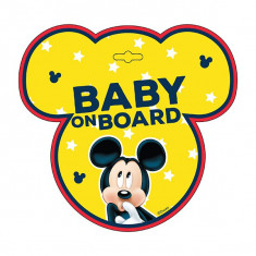 Semn de avertizare Baby on Board Mickey Seven SV9612Initiala foto