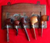 Lot 5 lulele (pipe) in suport pictat cu peisaj montan