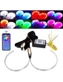 Set 2 benzi LED Devil Eyes RGB multicolore cu aplicatie de pe telefonul mobil