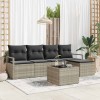 VidaXL Set de canapele pentru grădină 6 pcs Gri deschis Rattan poli 3346352