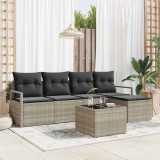 Cumpara ieftin Set de canapele pentru grădină cu pernă 6 pcs Gri deschis