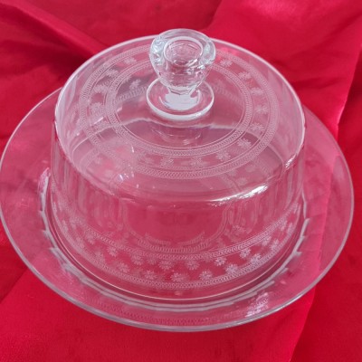 PLATOU CU CAPAC DIN CRISTAL PT. SARLOTA, TORT SI DESERT-BACCARAT-FRANTA sec 19 foto