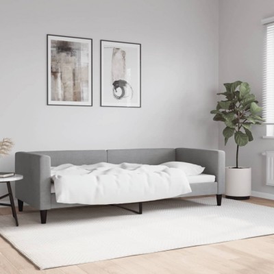 vidaXL Cadru de pat, gri deschis, 80x200 cm, material textil foto
