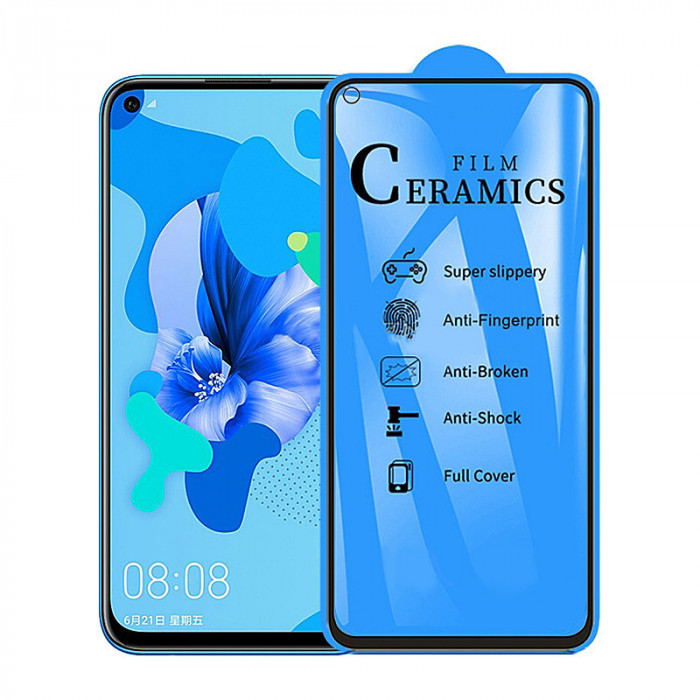 Folie Protectie Ecran OEM pentru Huawei P20 lite (2019) / Huawei nova 5i, Plastic, Full Face, Full Glue, 2.5D, Neagra