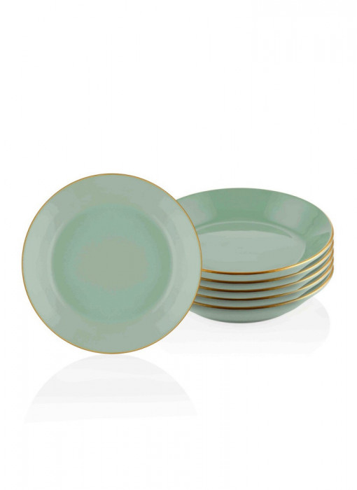 Set farfurii, Mia, 742TMA3311, Ceramica, Verde