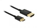 Cablu HDMI la mini HDMI-C T-T 3D 4K 4.5m Activ Slim Premium, Delock 84780