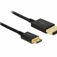 Cablu HDMI la mini HDMI-C T-T 3D 4K 3m Activ Slim Premium, Delock 84779