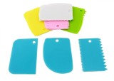 Set spatule decorare prajituri, 3 buc, plastic, multicolor