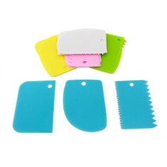 Set spatule decorare prajituri, 3 buc, plastic, multicolor