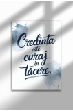 Unframed Religious Canvas Poster in Romanian - Digital Print - Credinta Este Curaj | A4 (21 x 29.7 cm)