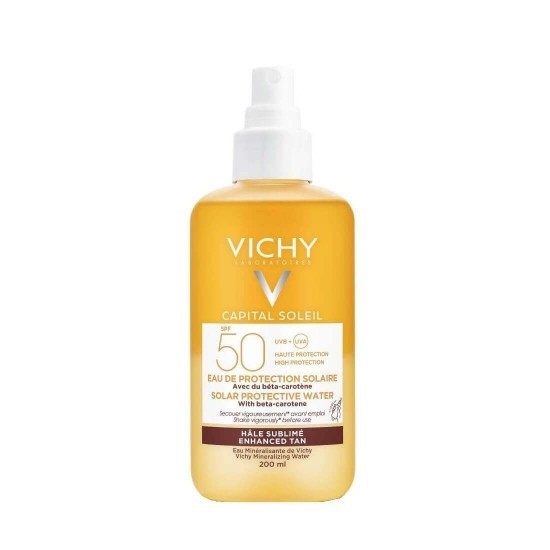 VICHY Capital Soleil Apă de protecție solară SPF50 Bronz intensificat cu beta-caroten 200ml