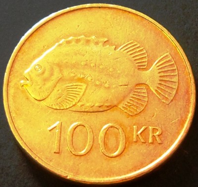 Moneda 100 KRONUR / COROANE - ISLANDA, anul 1995 * cod 1846 A foto
