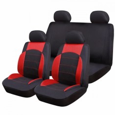 Huse Scaune Auto RoGroup Sport Line Rosu, pentru bancheta rabatabila, 9 bucati