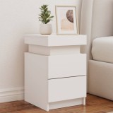 vidaXL Noptieră cu lumini LED, alb, 35x39x55 cm