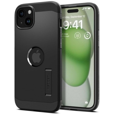 Husa pentru iPhone 15 - Spigen Tough Armor MagSafe - Black foto