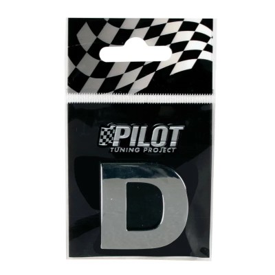 Autocolant 3D crom Type-3 (28mm) litera - D Garage AutoRide foto