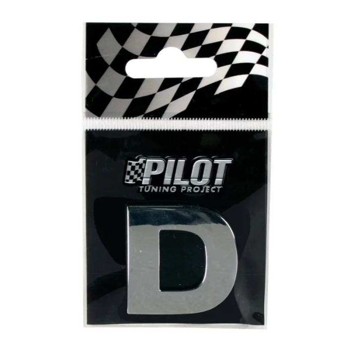 Autocolant 3D crom Type-3 (28mm) litera - D Garage AutoRide
