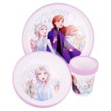 Cumpara ieftin Set de masa Disney Frozen, antiderapant, din plastic pentru cuptorul cu microunde