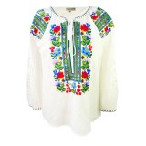 Cumpara ieftin Bluza Alba cu Motiv Floral Multicolor - BMG91
